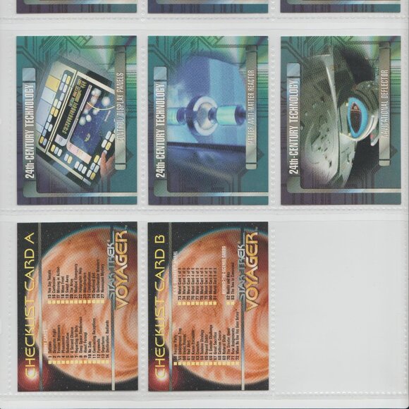 1995 Skybox Star Trek Voyager Complete Base Card Set (98) 9 x 11 Binder Sheets - Picture 11 of 13